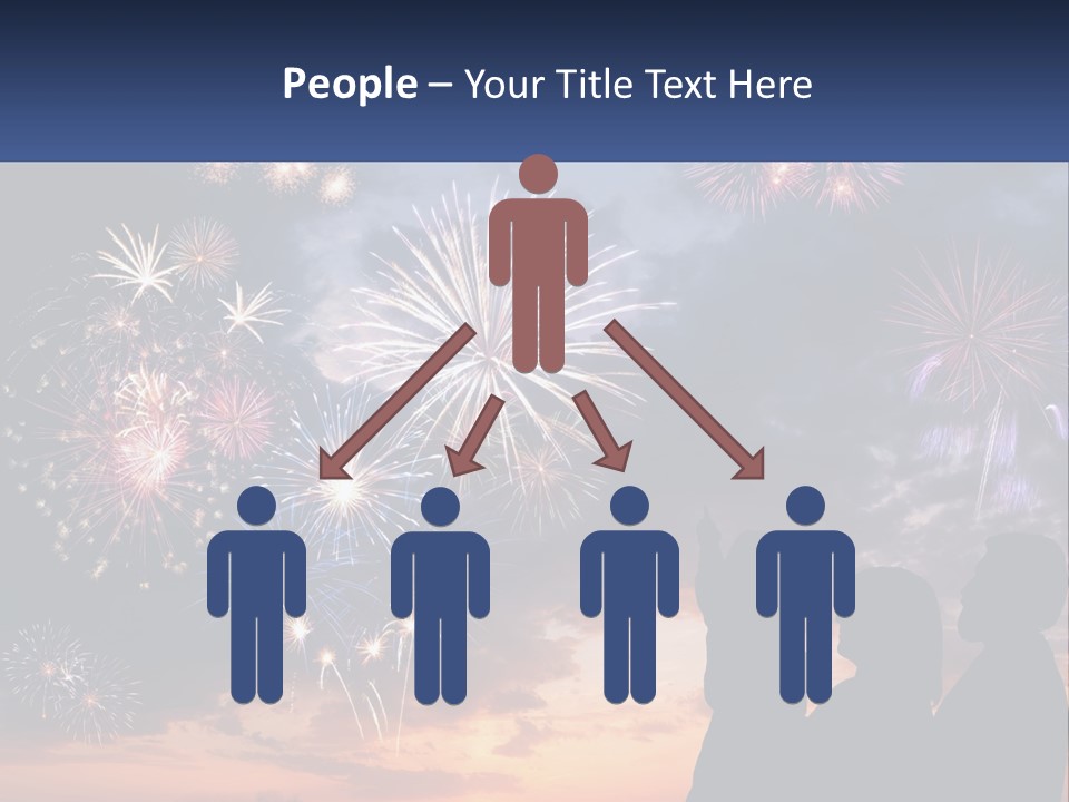 Two People Are Looking At Fireworks In The Sky PowerPoint Template