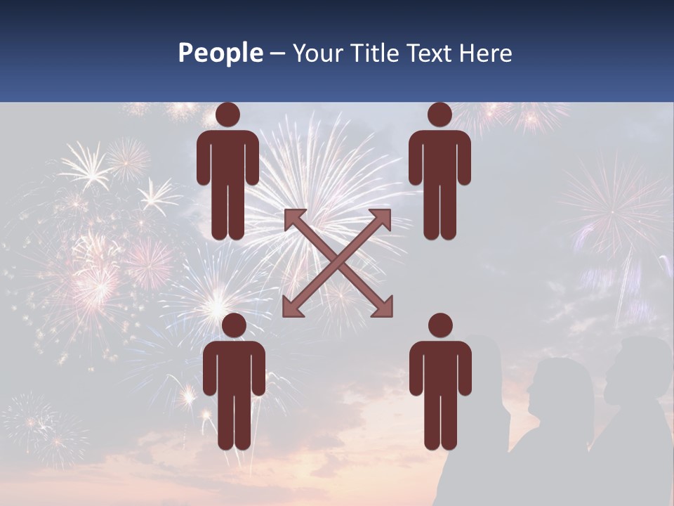 Two People Are Looking At Fireworks In The Sky PowerPoint Template