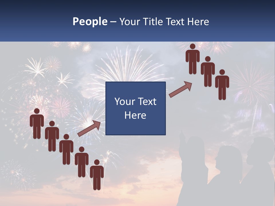 Two People Are Looking At Fireworks In The Sky PowerPoint Template