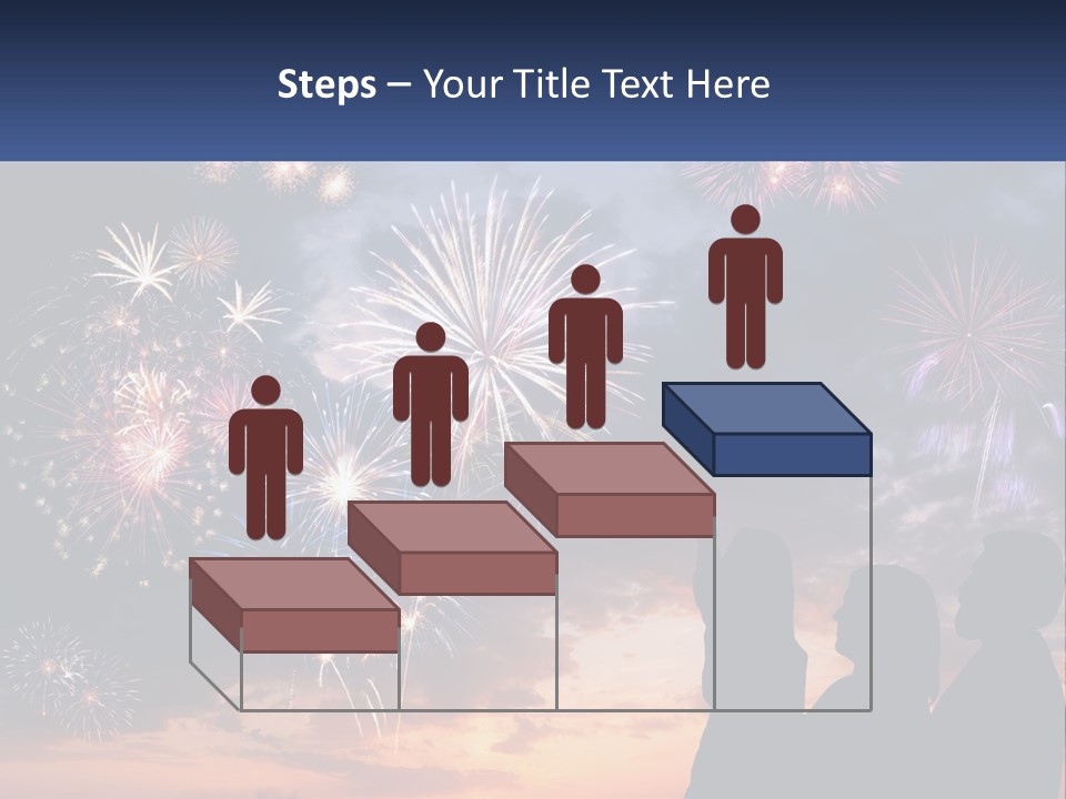 Two People Are Looking At Fireworks In The Sky PowerPoint Template