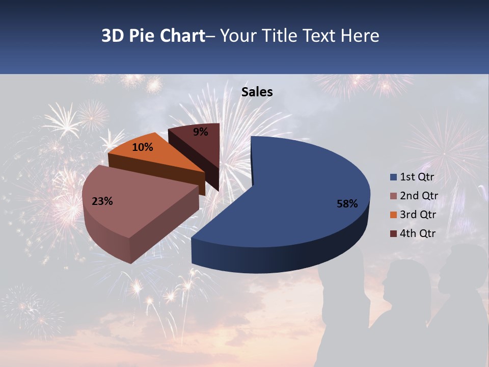 Two People Are Looking At Fireworks In The Sky PowerPoint Template