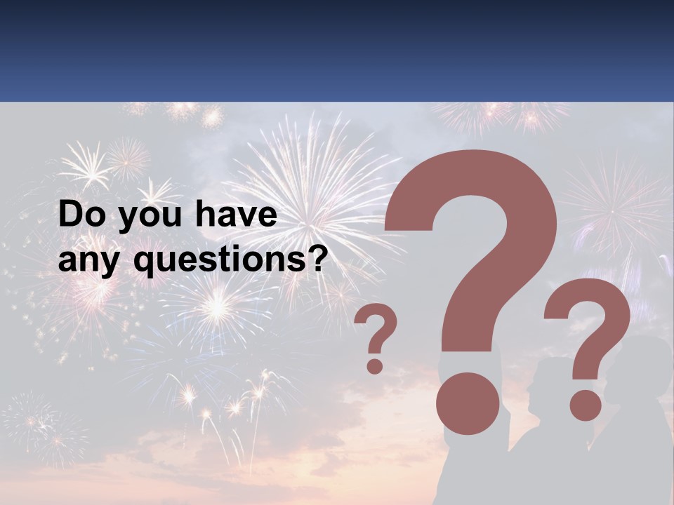 Two People Are Looking At Fireworks In The Sky PowerPoint Template