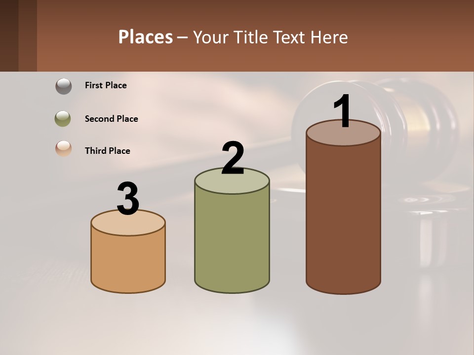 A Wooden Judge's Hammer On Top Of A Wooden Table PowerPoint Template