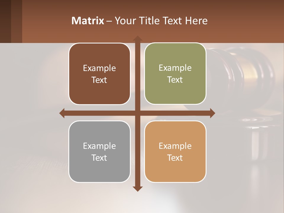 A Wooden Judge's Hammer On Top Of A Wooden Table PowerPoint Template