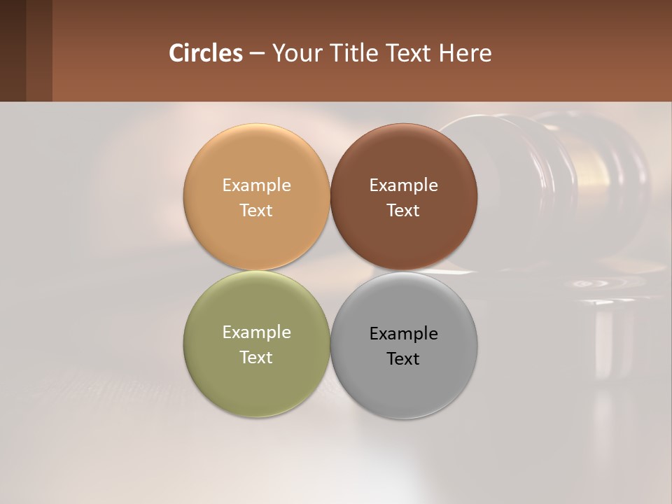 A Wooden Judge's Hammer On Top Of A Wooden Table PowerPoint Template