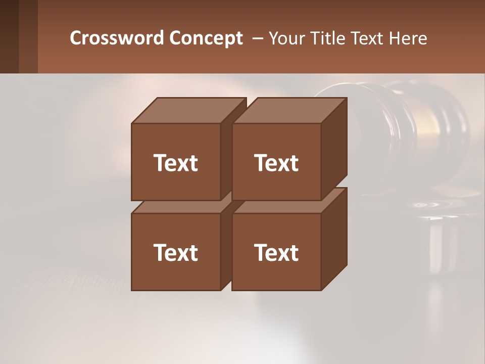 A Wooden Judge's Hammer On Top Of A Wooden Table PowerPoint Template