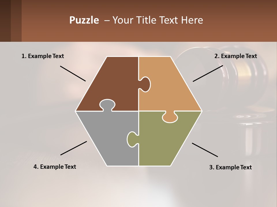 A Wooden Judge's Hammer On Top Of A Wooden Table PowerPoint Template