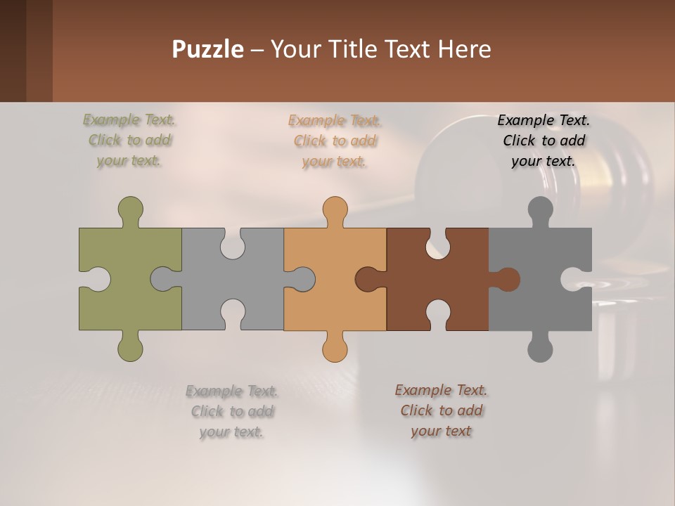 A Wooden Judge's Hammer On Top Of A Wooden Table PowerPoint Template