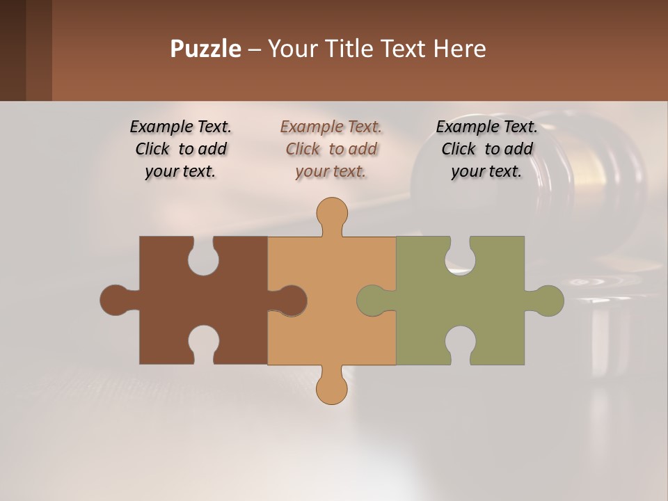 A Wooden Judge's Hammer On Top Of A Wooden Table PowerPoint Template