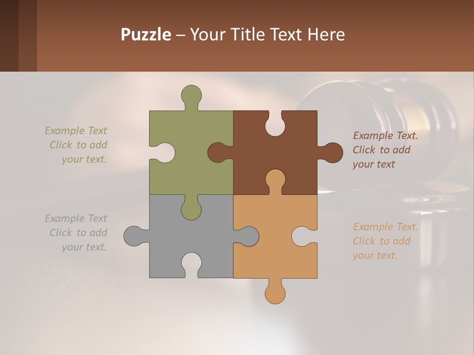 A Wooden Judge's Hammer On Top Of A Wooden Table PowerPoint Template