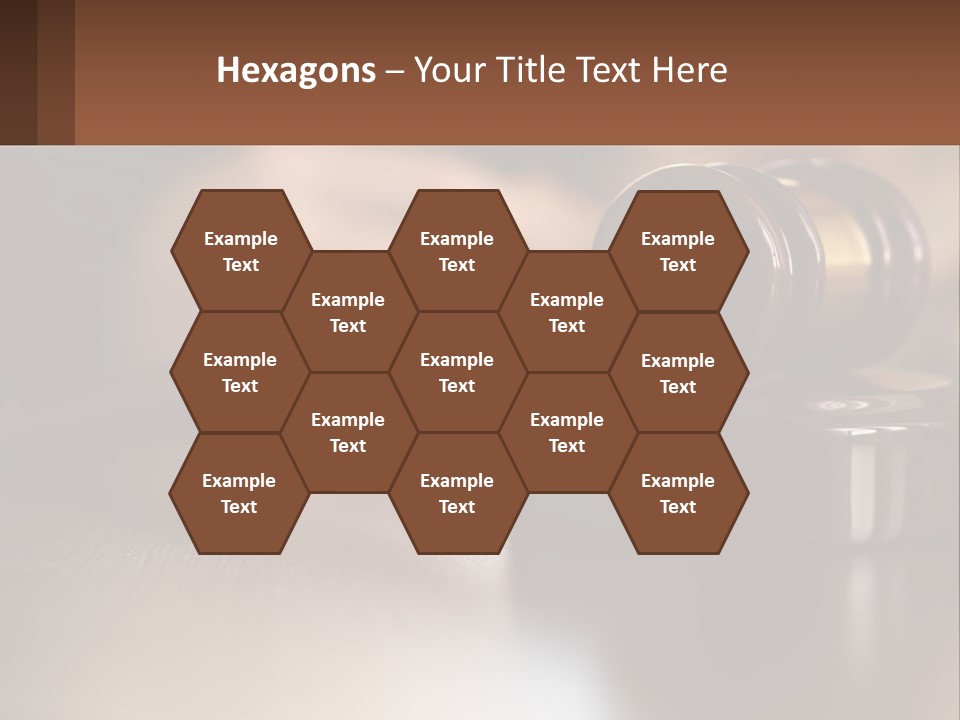 A Wooden Judge's Hammer On Top Of A Wooden Table PowerPoint Template