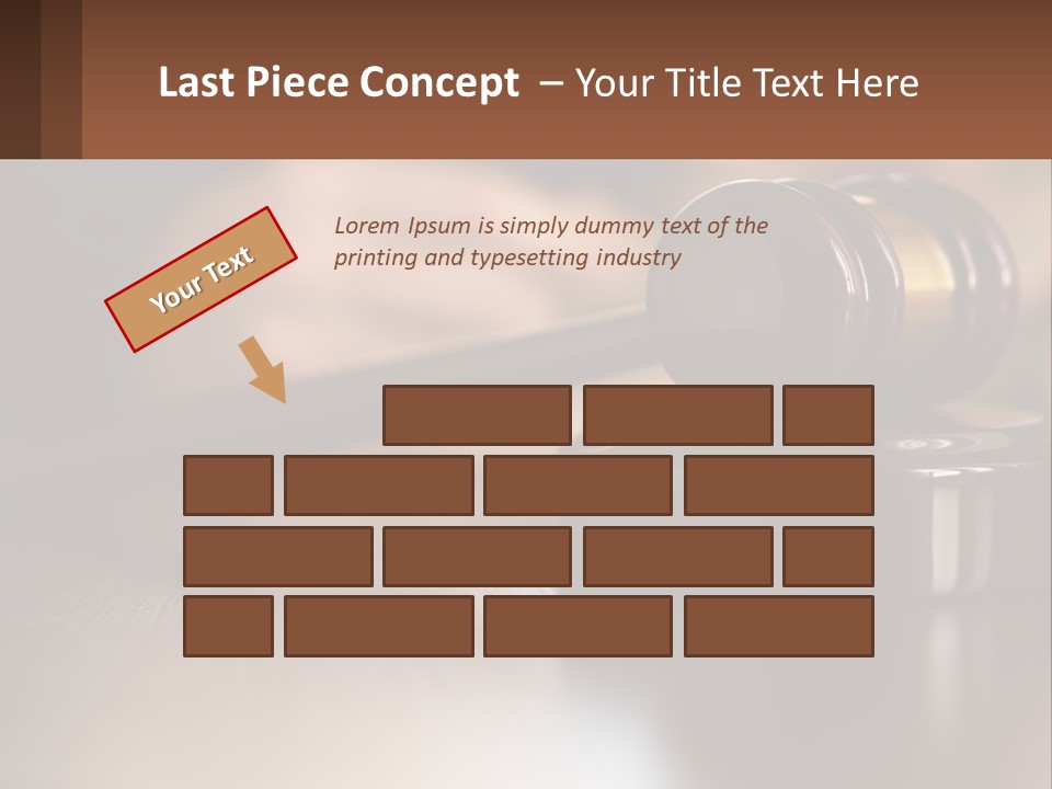 A Wooden Judge's Hammer On Top Of A Wooden Table PowerPoint Template