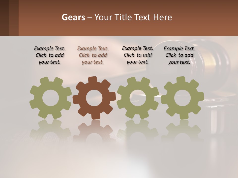 A Wooden Judge's Hammer On Top Of A Wooden Table PowerPoint Template