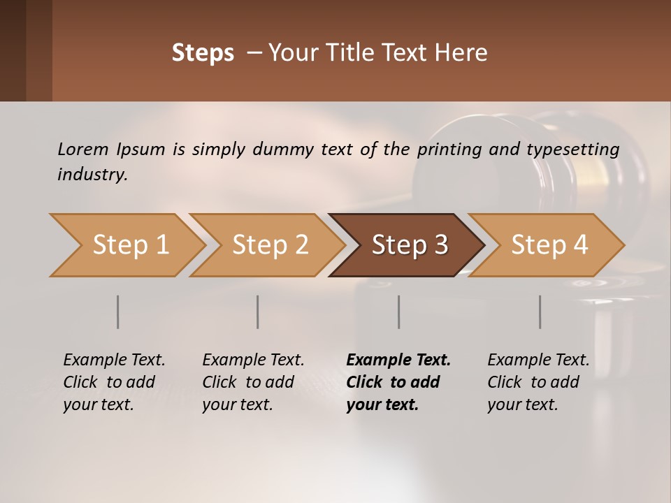 A Wooden Judge's Hammer On Top Of A Wooden Table PowerPoint Template