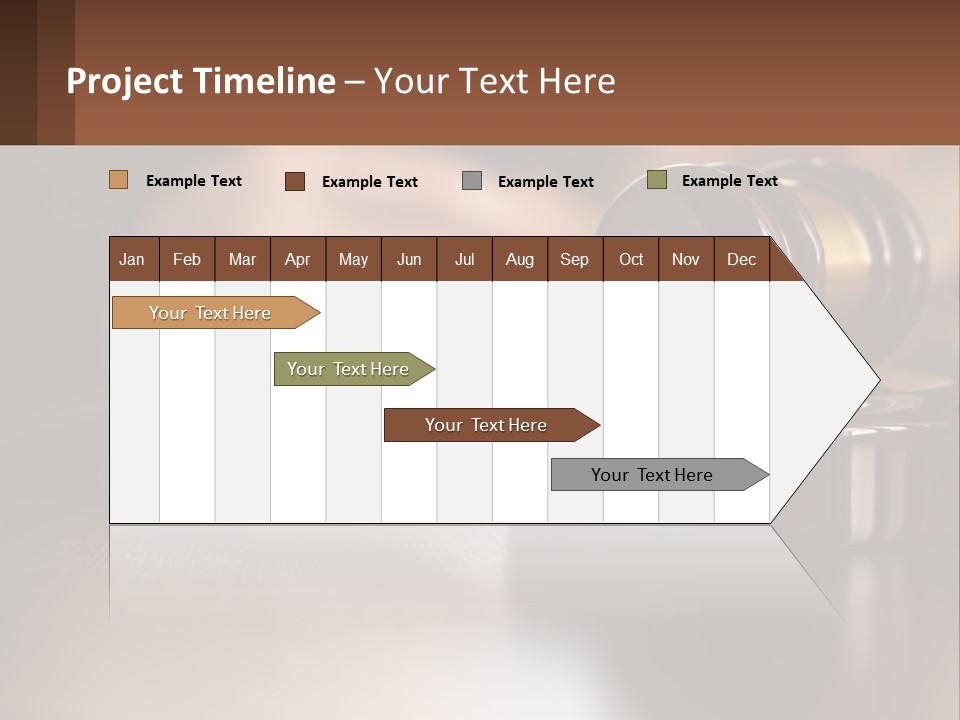 A Wooden Judge's Hammer On Top Of A Wooden Table PowerPoint Template