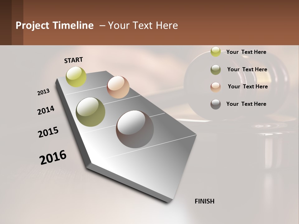 A Wooden Judge's Hammer On Top Of A Wooden Table PowerPoint Template