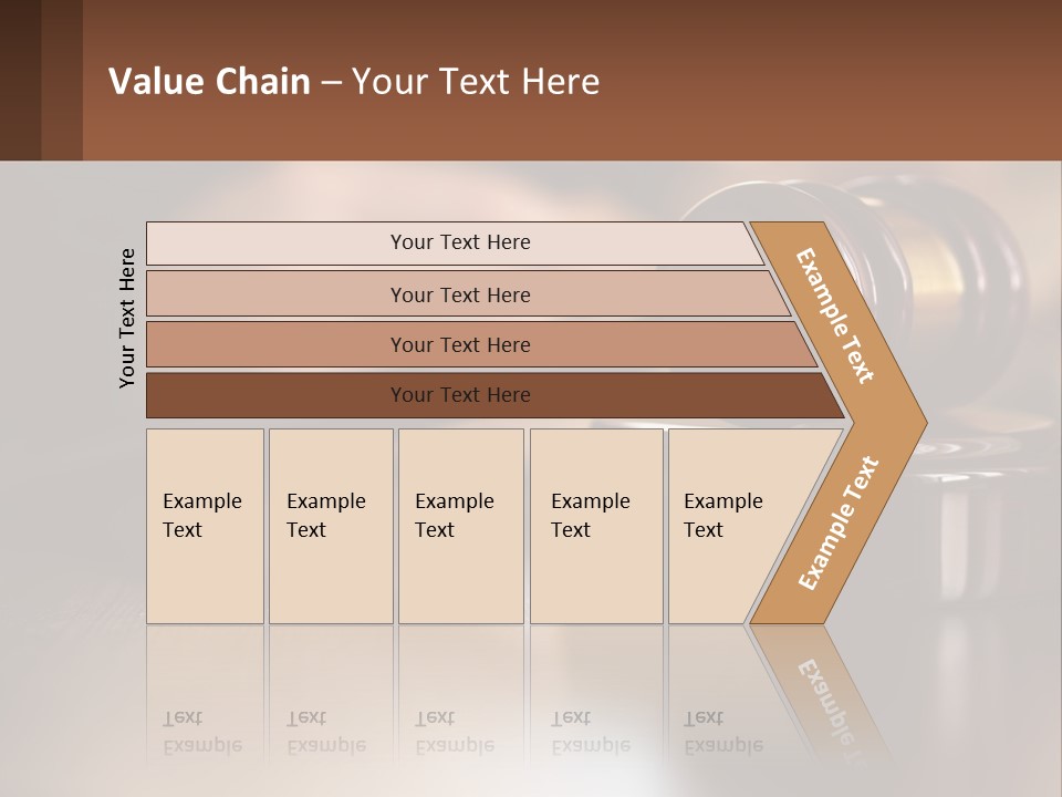A Wooden Judge's Hammer On Top Of A Wooden Table PowerPoint Template