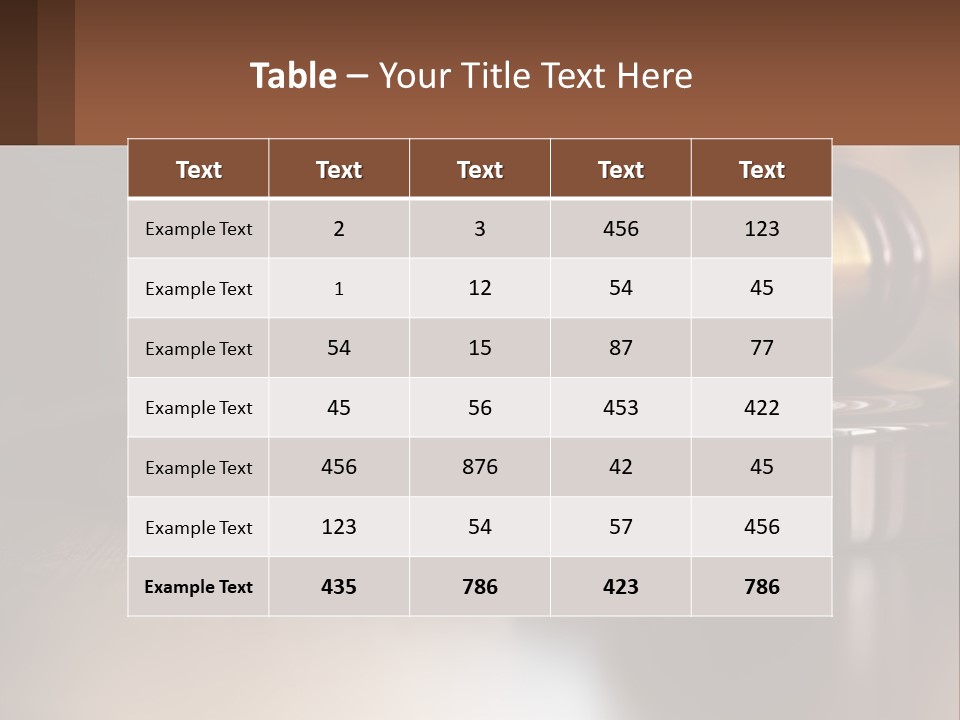 A Wooden Judge's Hammer On Top Of A Wooden Table PowerPoint Template
