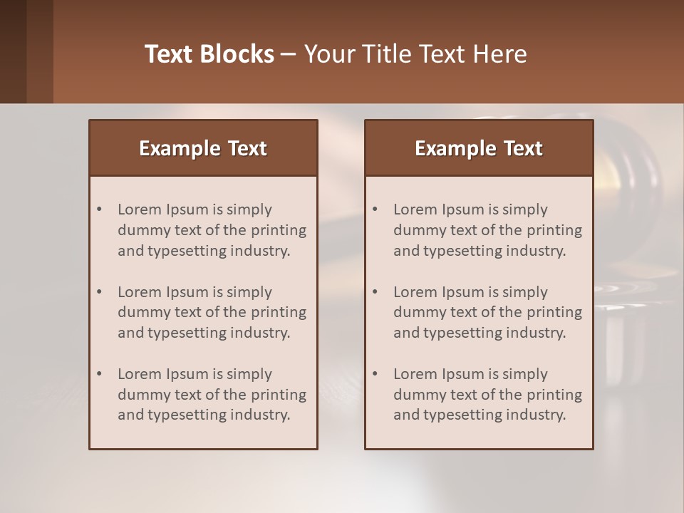 A Wooden Judge's Hammer On Top Of A Wooden Table PowerPoint Template