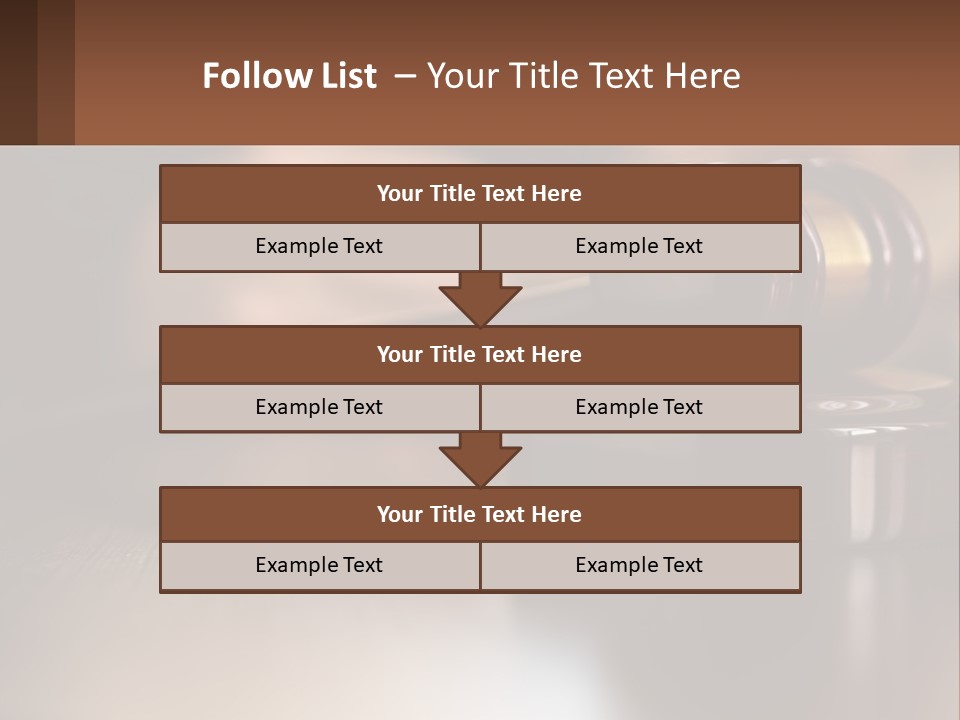 A Wooden Judge's Hammer On Top Of A Wooden Table PowerPoint Template
