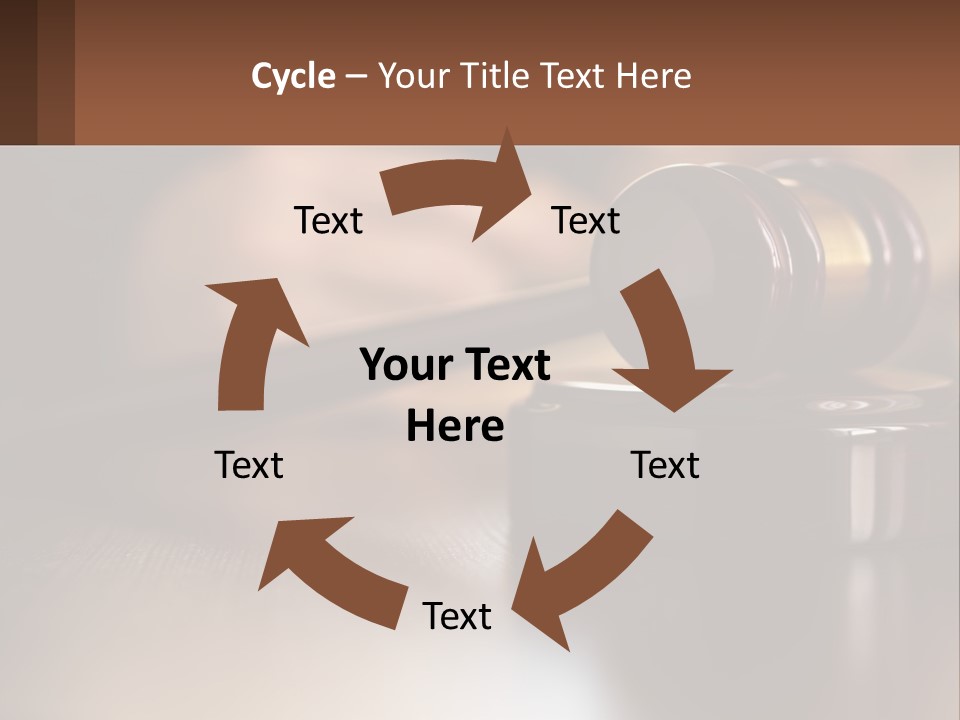 A Wooden Judge's Hammer On Top Of A Wooden Table PowerPoint Template