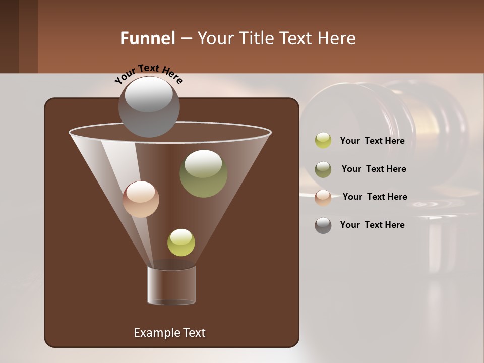 A Wooden Judge's Hammer On Top Of A Wooden Table PowerPoint Template