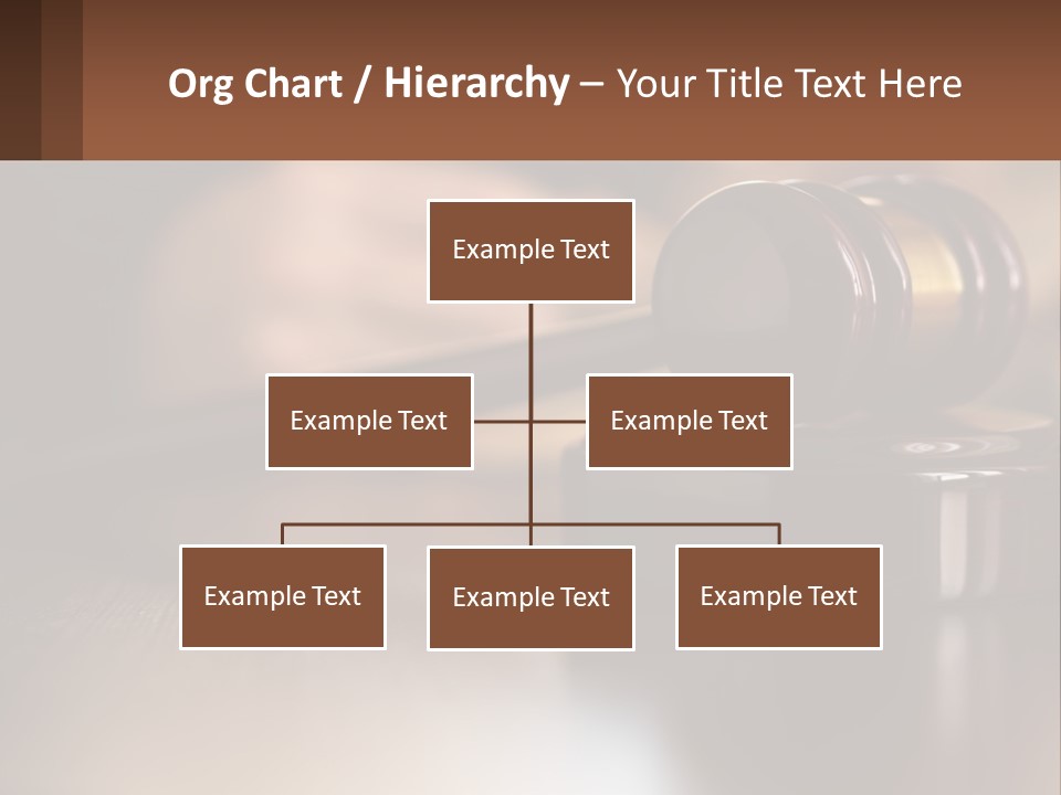A Wooden Judge's Hammer On Top Of A Wooden Table PowerPoint Template