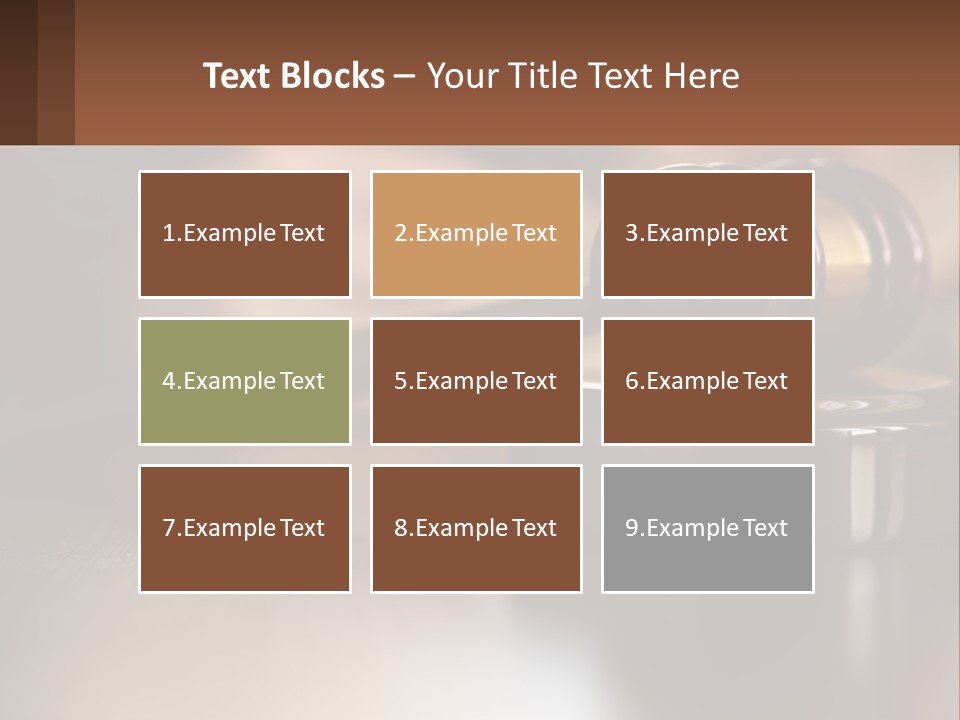 A Wooden Judge's Hammer On Top Of A Wooden Table PowerPoint Template