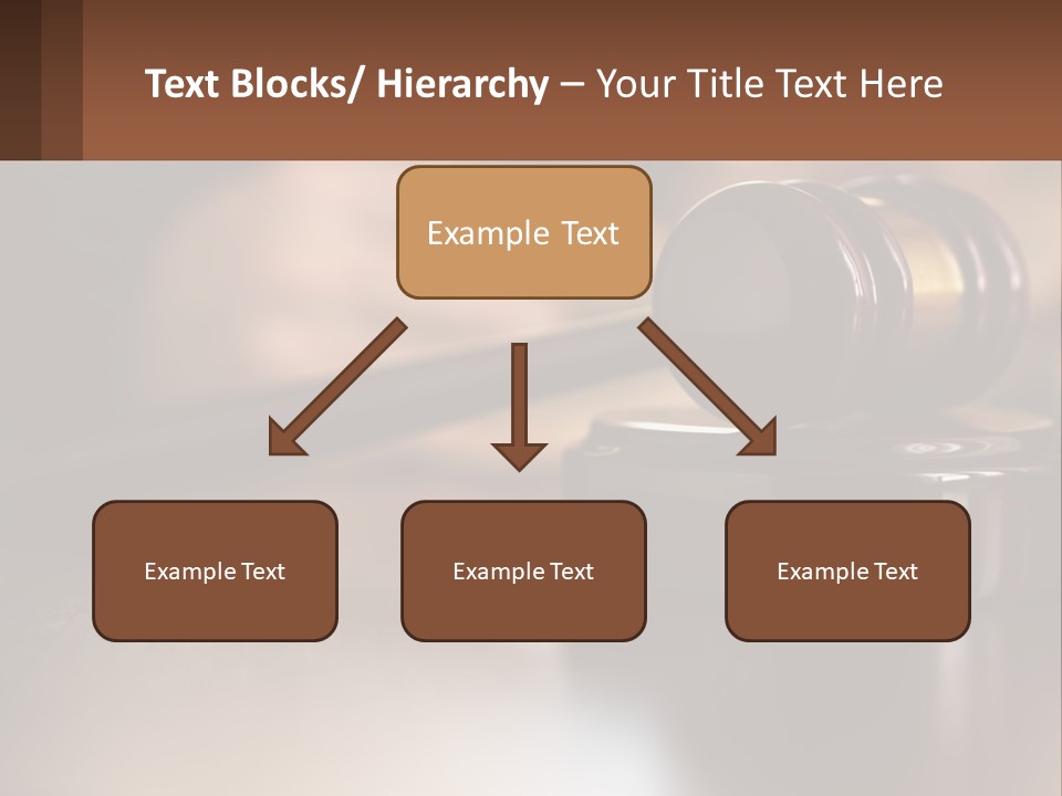 A Wooden Judge's Hammer On Top Of A Wooden Table PowerPoint Template