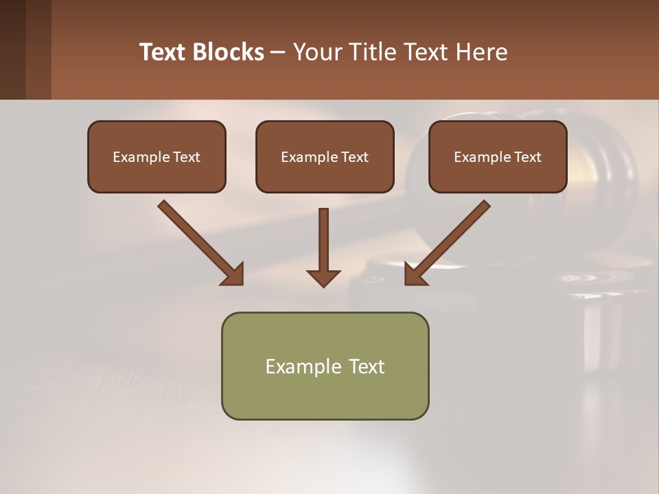 A Wooden Judge's Hammer On Top Of A Wooden Table PowerPoint Template