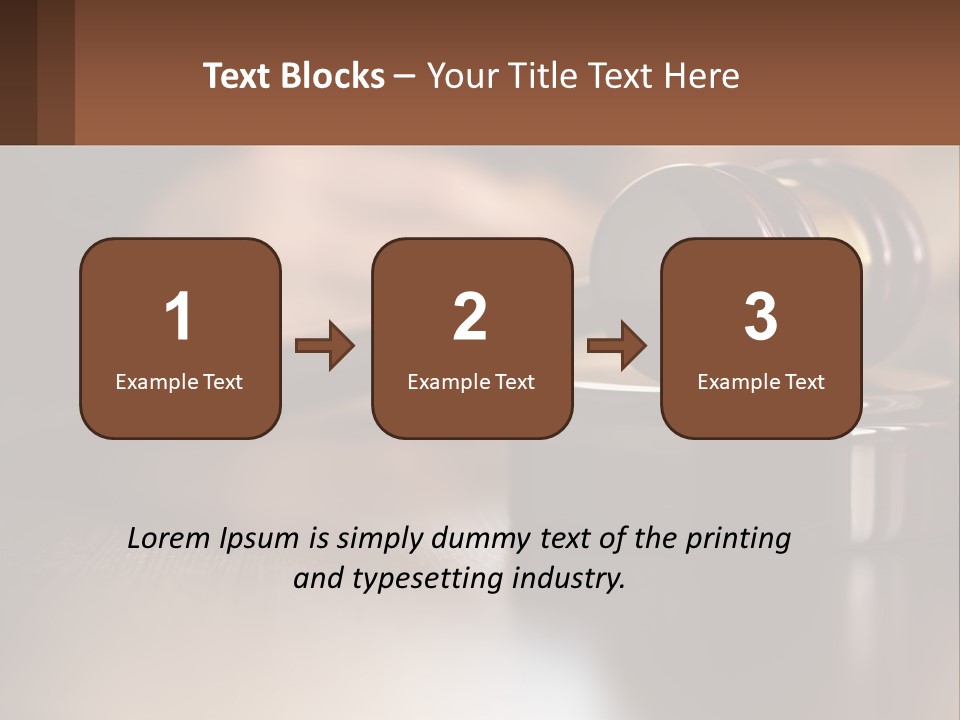 A Wooden Judge's Hammer On Top Of A Wooden Table PowerPoint Template