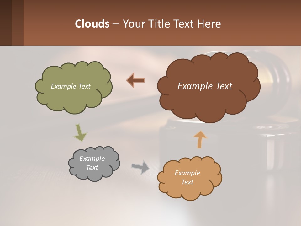 A Wooden Judge's Hammer On Top Of A Wooden Table PowerPoint Template
