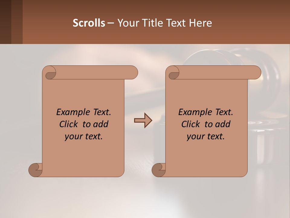 A Wooden Judge's Hammer On Top Of A Wooden Table PowerPoint Template