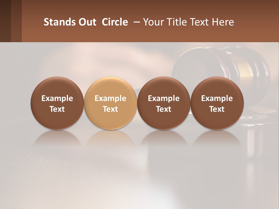 A Wooden Judge's Hammer On Top Of A Wooden Table PowerPoint Template