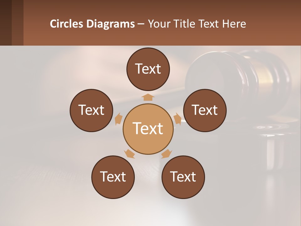 A Wooden Judge's Hammer On Top Of A Wooden Table PowerPoint Template