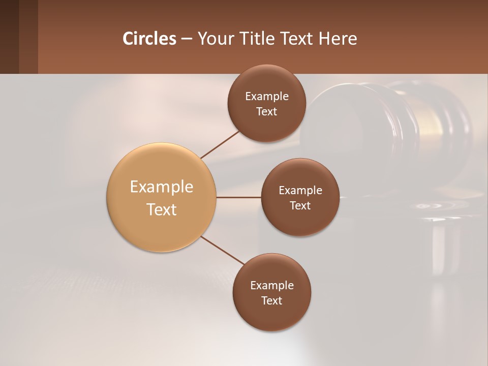 A Wooden Judge's Hammer On Top Of A Wooden Table PowerPoint Template