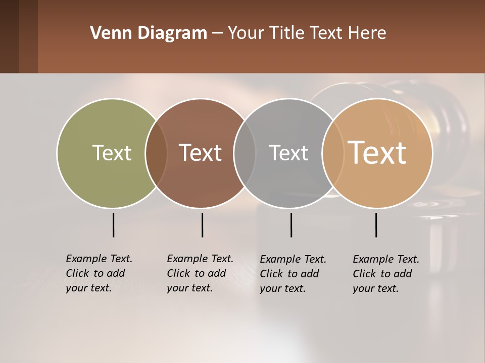 A Wooden Judge's Hammer On Top Of A Wooden Table PowerPoint Template