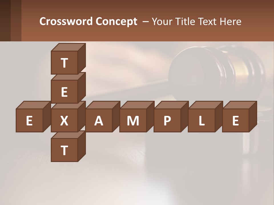 A Wooden Judge's Hammer On Top Of A Wooden Table PowerPoint Template