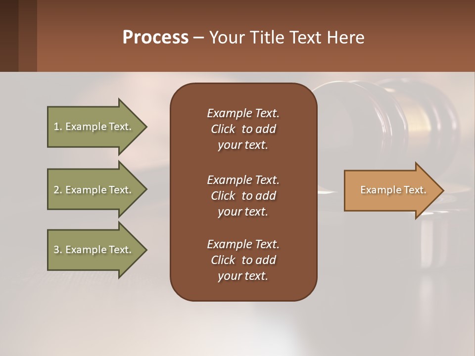 A Wooden Judge's Hammer On Top Of A Wooden Table PowerPoint Template