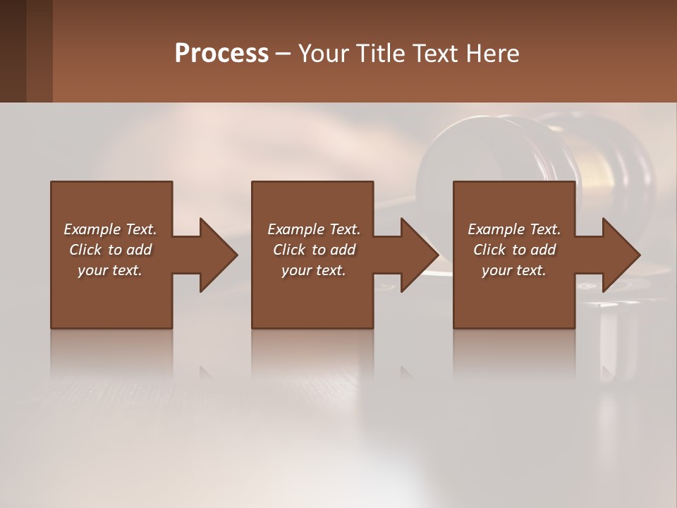 A Wooden Judge's Hammer On Top Of A Wooden Table PowerPoint Template