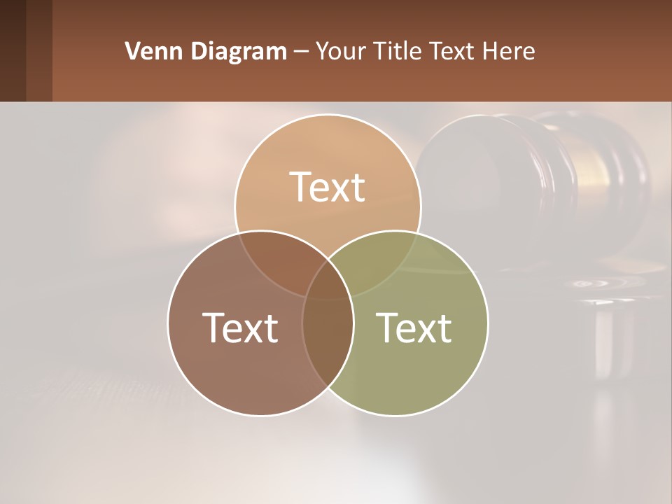A Wooden Judge's Hammer On Top Of A Wooden Table PowerPoint Template
