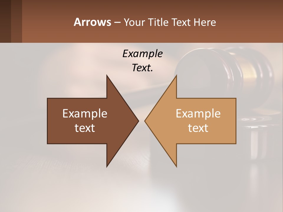 A Wooden Judge's Hammer On Top Of A Wooden Table PowerPoint Template