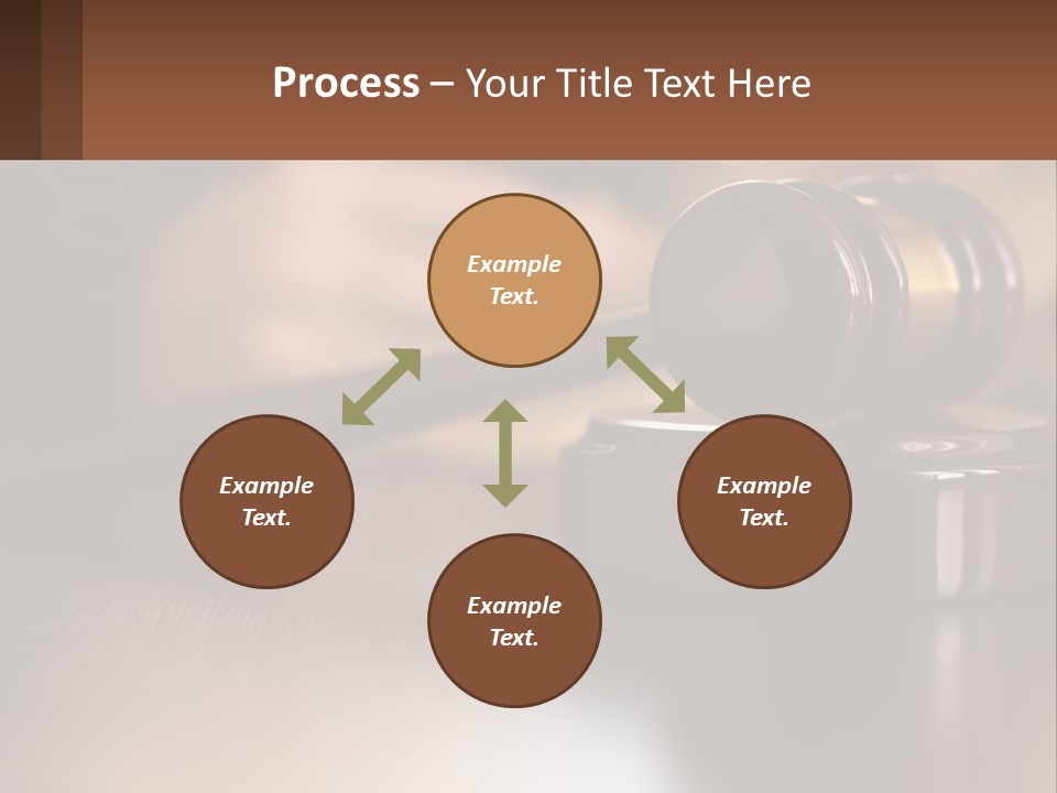 A Wooden Judge's Hammer On Top Of A Wooden Table PowerPoint Template