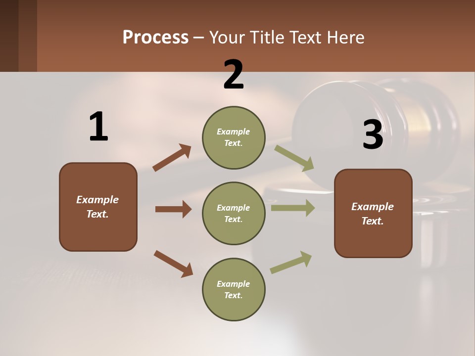 A Wooden Judge's Hammer On Top Of A Wooden Table PowerPoint Template