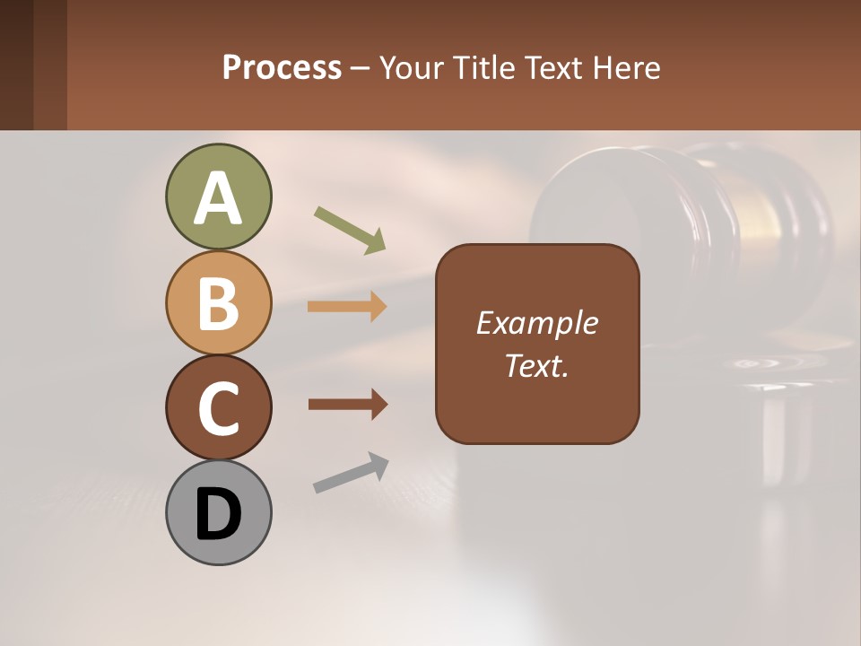 A Wooden Judge's Hammer On Top Of A Wooden Table PowerPoint Template