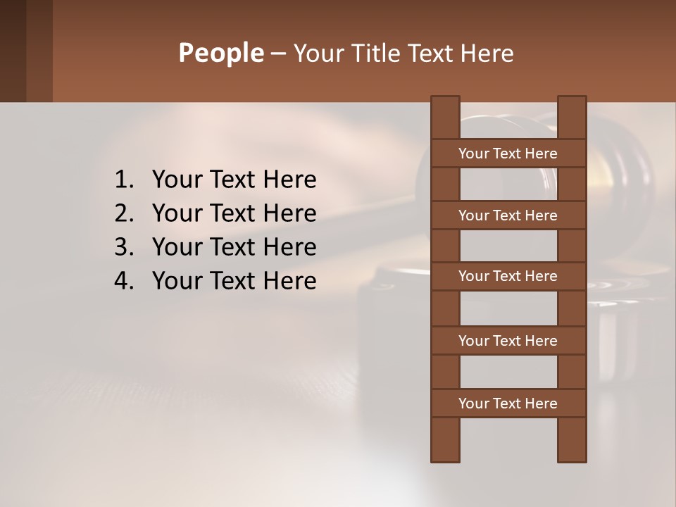 A Wooden Judge's Hammer On Top Of A Wooden Table PowerPoint Template