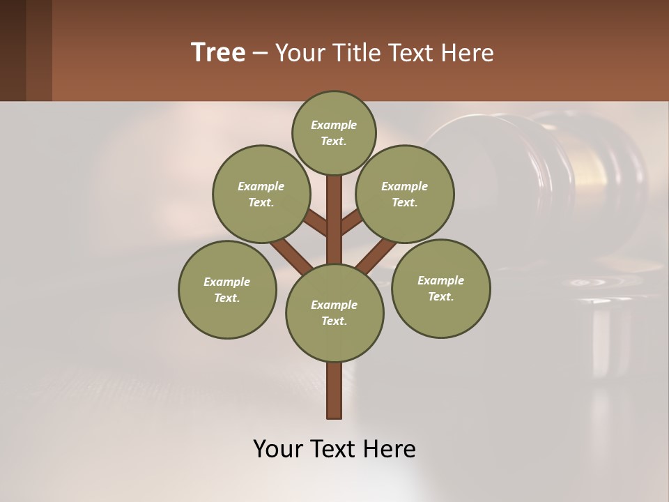 A Wooden Judge's Hammer On Top Of A Wooden Table PowerPoint Template