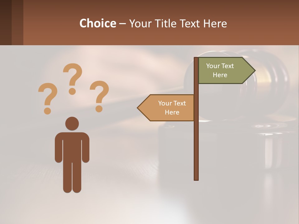 A Wooden Judge's Hammer On Top Of A Wooden Table PowerPoint Template