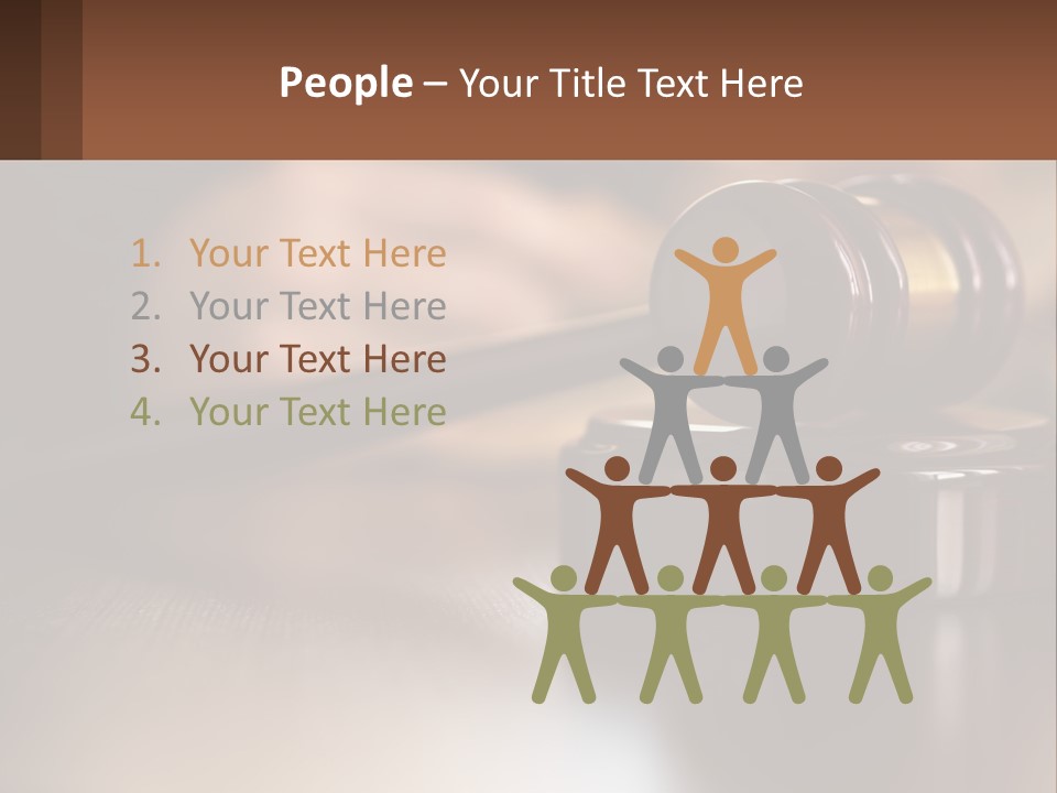 A Wooden Judge's Hammer On Top Of A Wooden Table PowerPoint Template