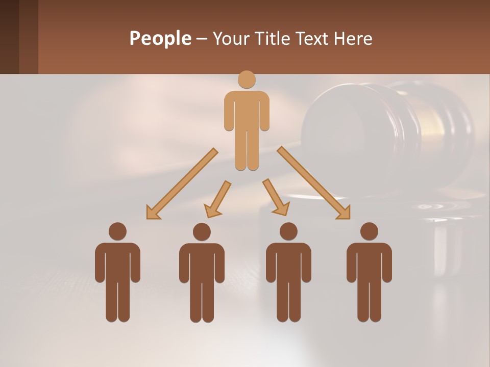 A Wooden Judge's Hammer On Top Of A Wooden Table PowerPoint Template